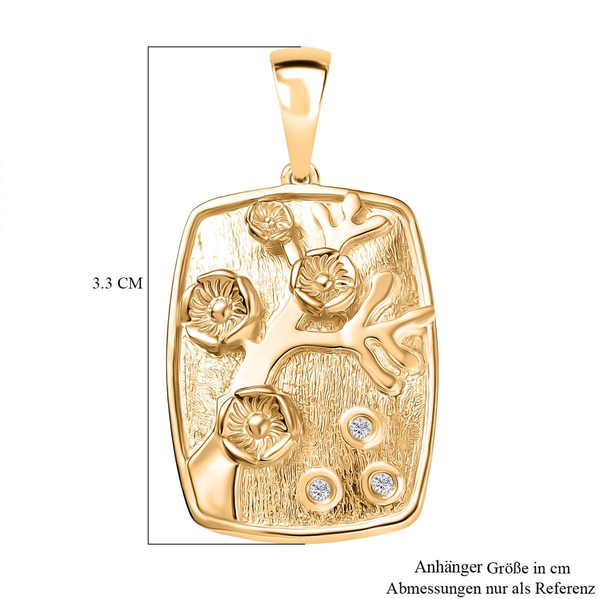 EVER TRUE Weißer Zirkon Anhänger Reine Bronze ca. 0.07 ct