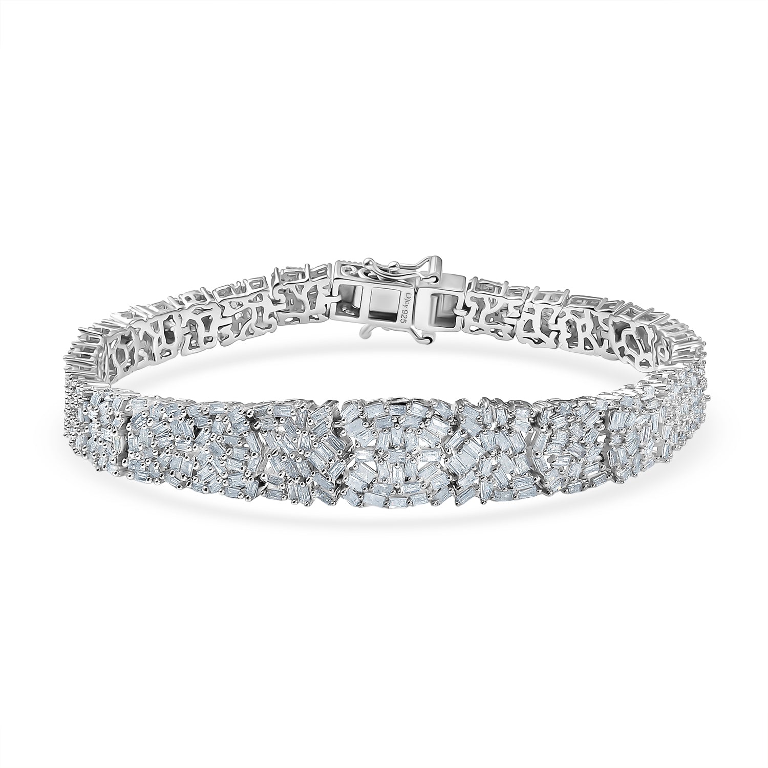 D'Joy Weißer Diamant Armband ca. 19 cm 925 Silber rhodiniert ca. 5,00 ct