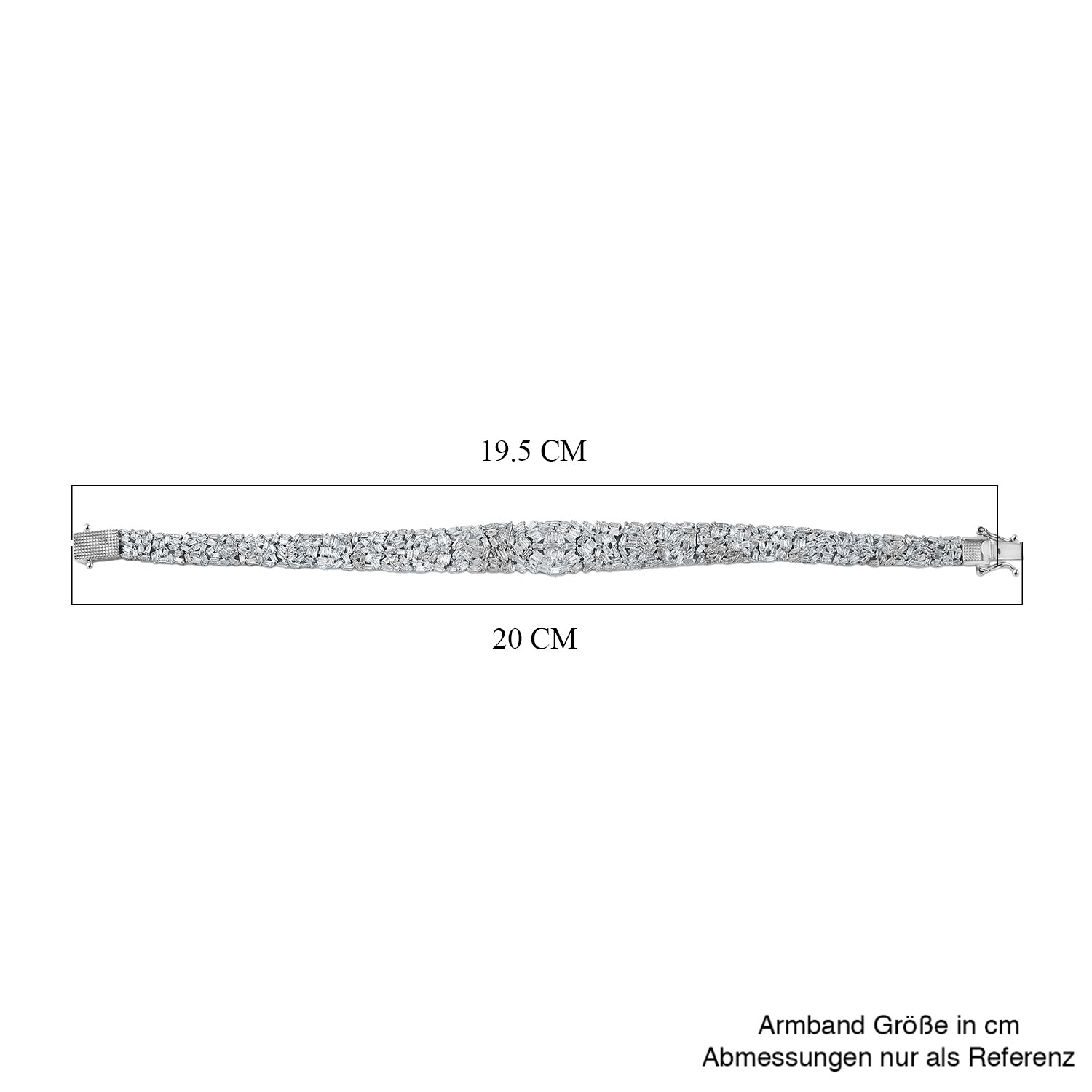 D'Joy Weißer Diamant Armband ca. 19 cm 925 Silber rhodiniert ca. 5,00 ct
