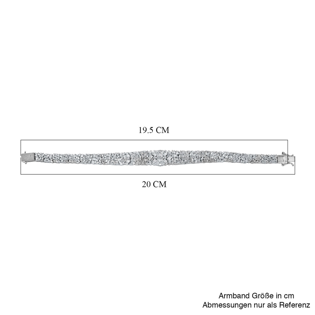 D'Joy Weißer Diamant Armband ca. 19 cm 925 Silber rhodiniert ca. 5,00 ct