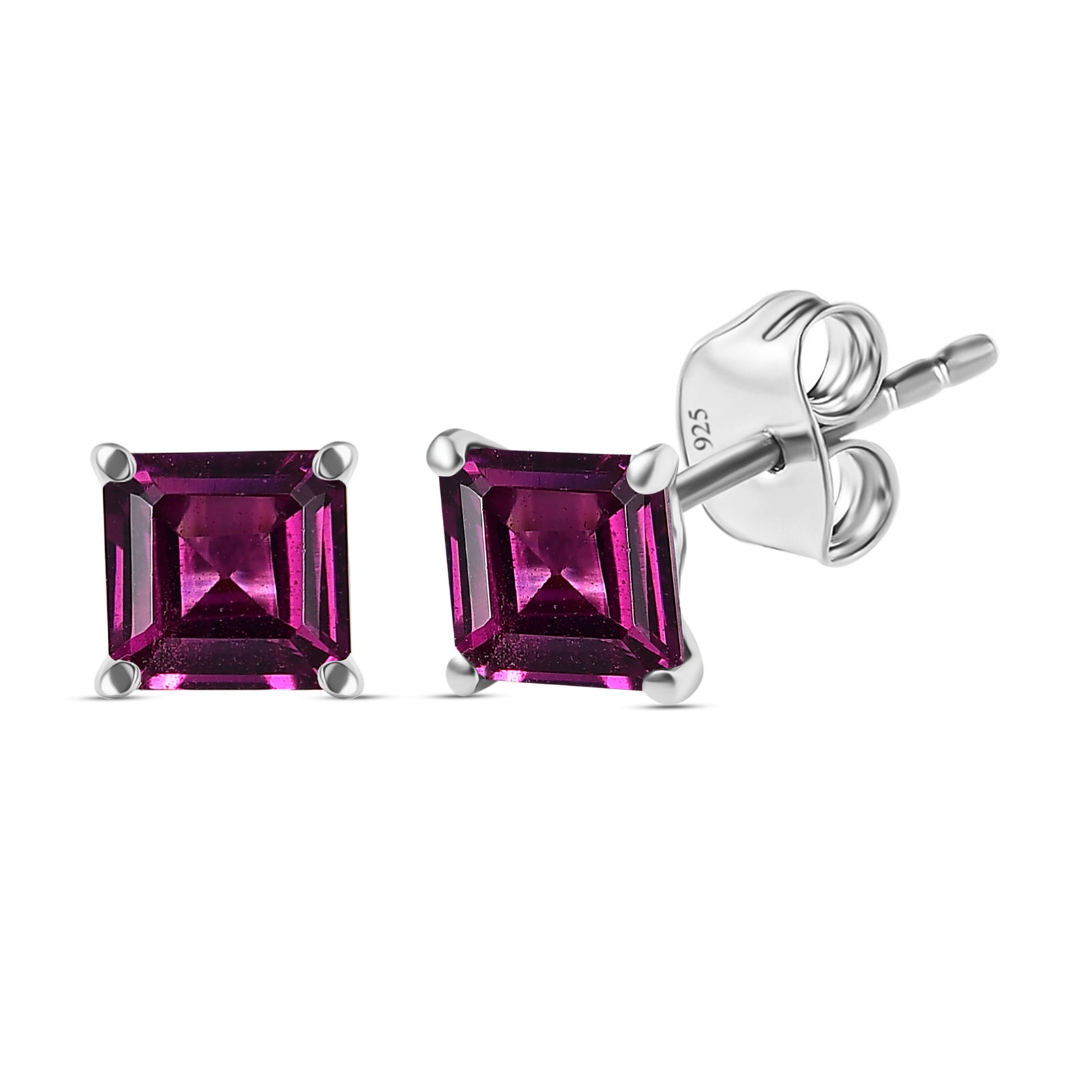 Natürlicher Rhodolith Granat Ohrringe 925 Silber rhodiniert ca. 1.69 ct
