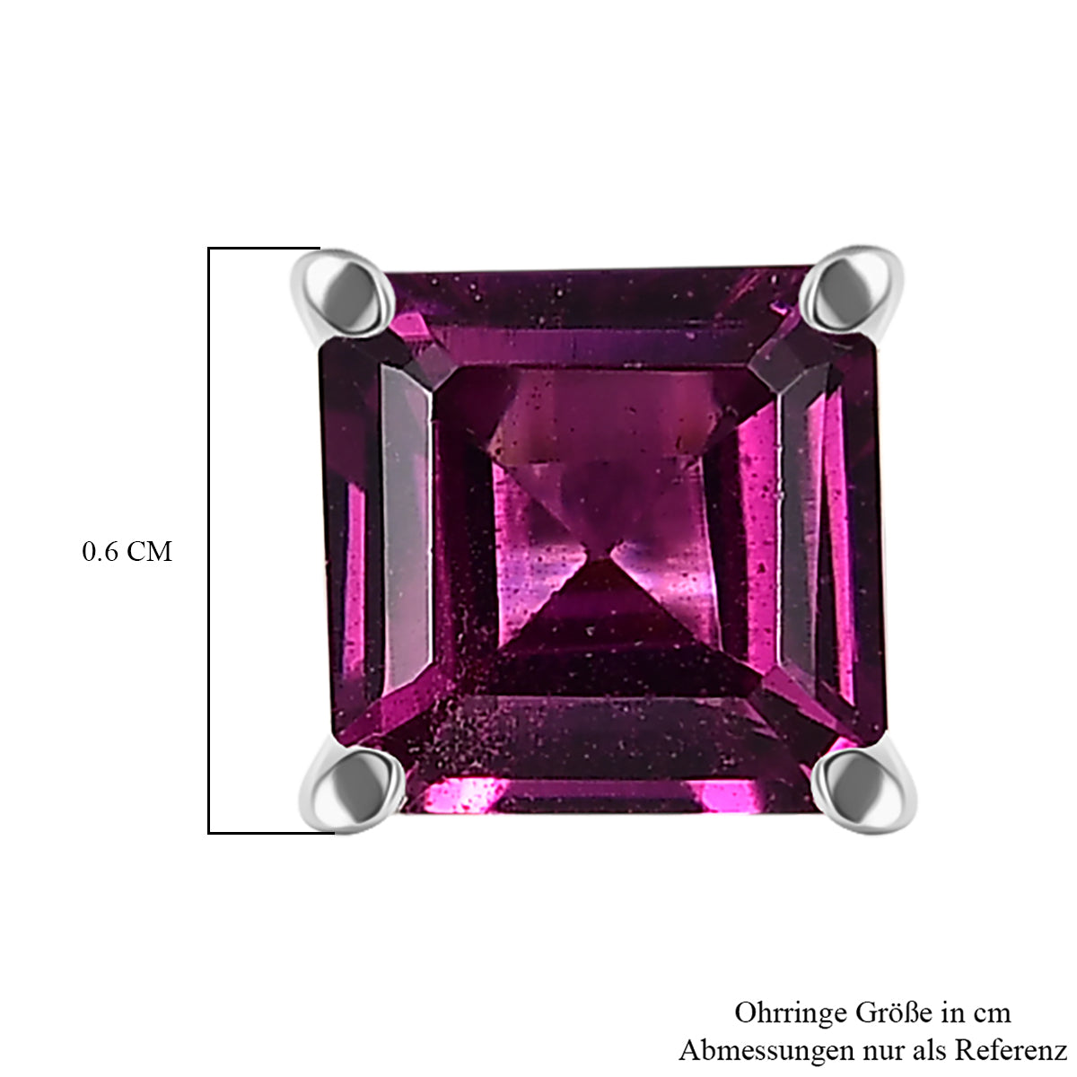 Natürlicher Rhodolith Granat Ohrringe 925 Silber rhodiniert ca. 1.69 ct