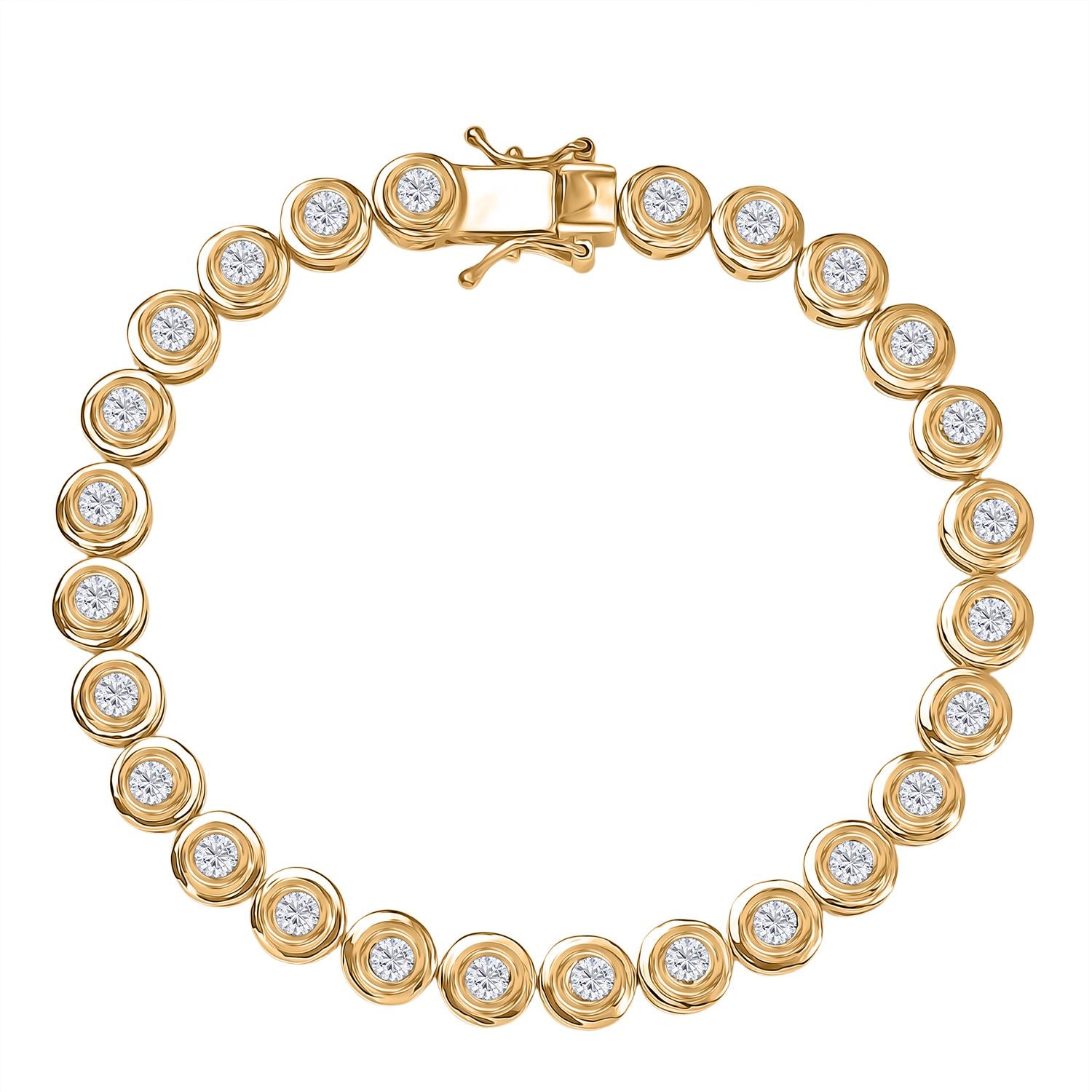 LUXURIANT DIAMOND - Lab Grown Diamant SI-GH Armband ca. 19 cm 925 Silber 750 Gelbgold Vermeil ca. 4.00 ct