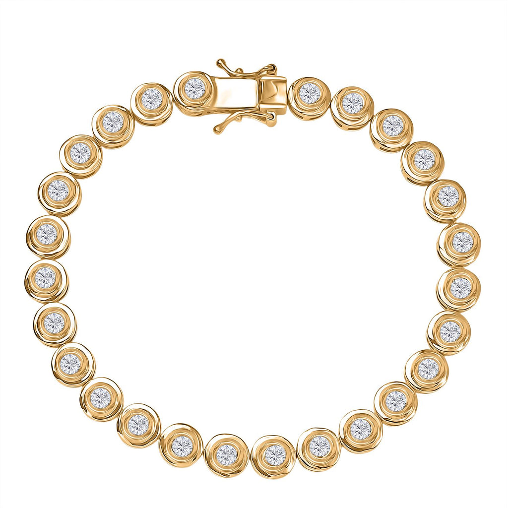 LUXURIANT DIAMOND - Lab Grown Diamant SI-GH Armband ca. 19 cm 925 Silber 750 Gelbgold Vermeil ca. 4.00 ct