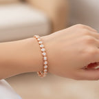 LUXURIANT DIAMOND - Lab Grown Diamant SI-GH Armband ca. 19 cm 925 Silber 750 Roségold Vermeil ca. 4.00 ct
