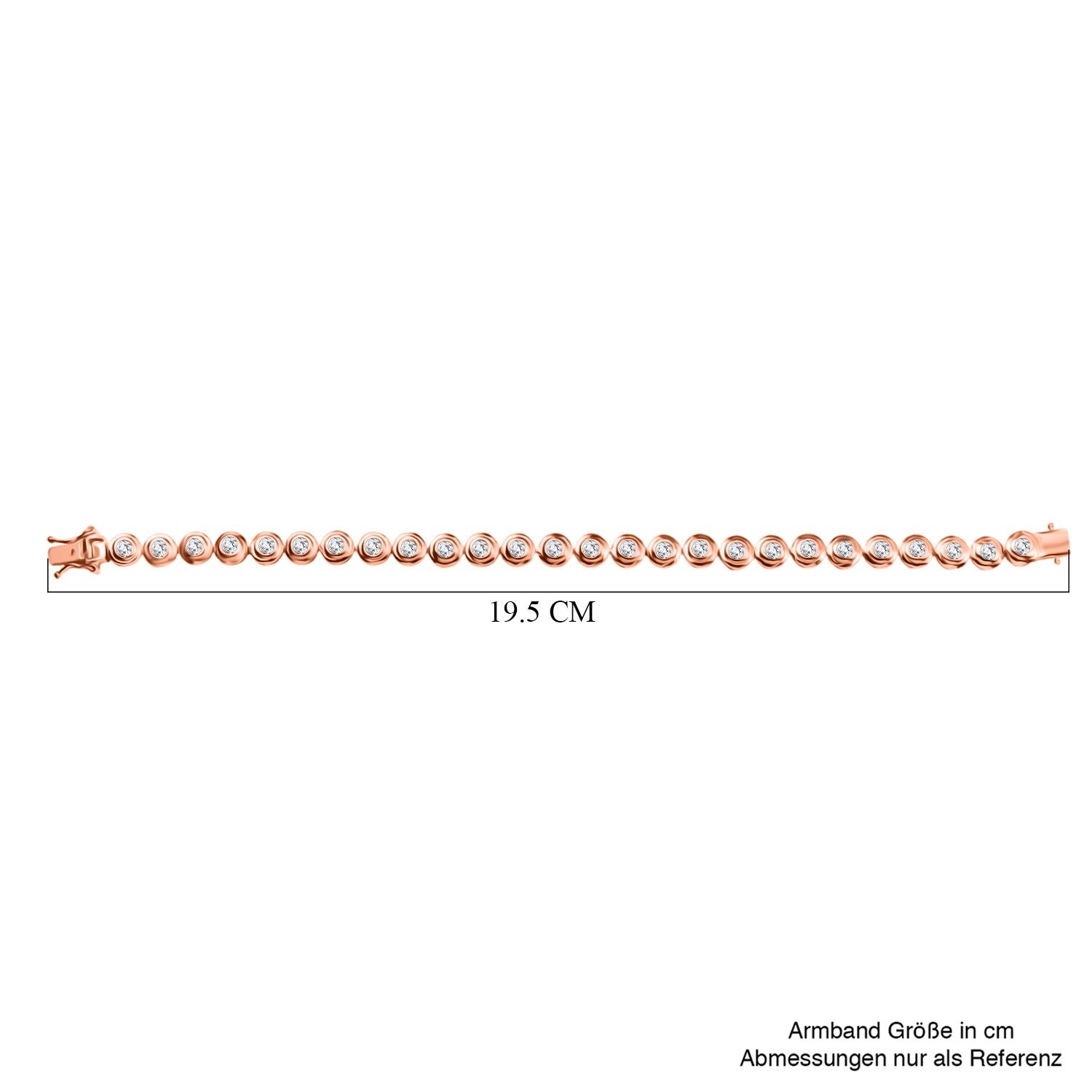 LUXURIANT DIAMOND - Lab Grown Diamant SI-GH Armband ca. 19 cm 925 Silber 750 Roségold Vermeil ca. 4.00 ct