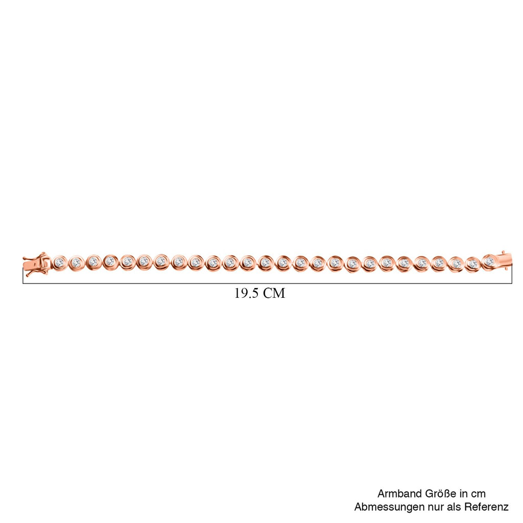 LUXURIANT DIAMOND - Lab Grown Diamant SI-GH Armband ca. 19 cm 925 Silber 750 Roségold Vermeil ca. 4.00 ct