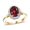 LUXORO AAA Rubellit, Weißer Diamant Ring 417 Gold (Größe 16.50) ca. 2,00 ct