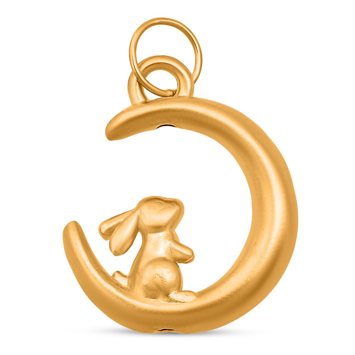 999 Gold Hase und Mond Anhänger