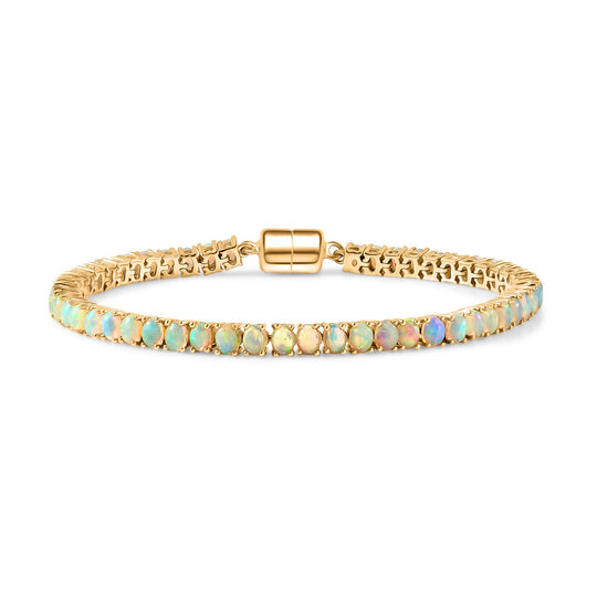 D'Joy AA Natürlicher, äthiopischer Welo Opal Armband ca. 19 cm 925 Silber rhodiniert ca. 6.03 ct
