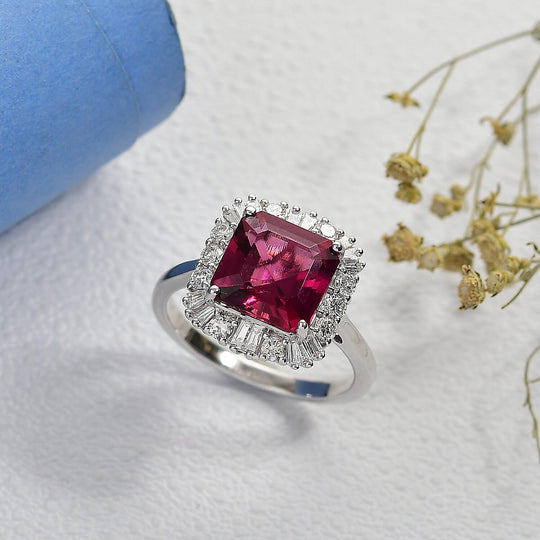 Luxuriant - AAA Lab Grown Bixbit, Lab Grown Diamant AGI zertifiziert Ring 417 Gold (Größe 16.50) ca. 3.51 ct