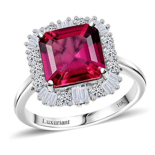 Luxuriant - AAA Lab Grown Bixbit, Lab Grown Diamant AGI zertifiziert Ring 417 Gold (Größe 16.50) ca. 3.51 ct