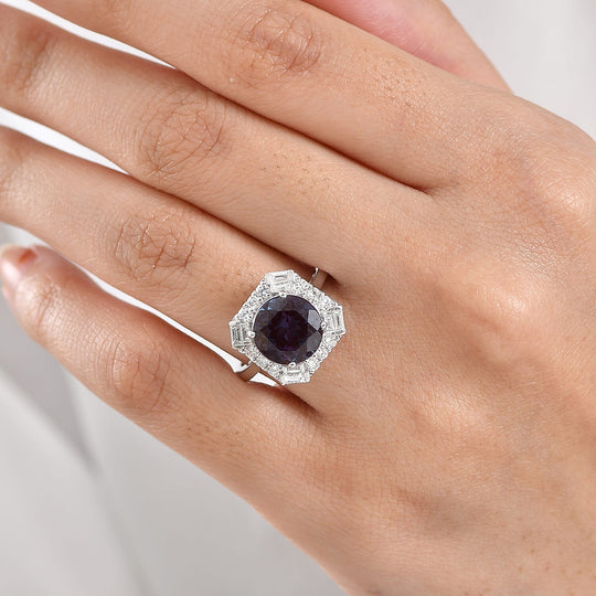 Luxuriant - AAA Lab Grown Alexandrit, Lab Grown Diamant AGI zertifiziert Ring 417 Gold (Größe 16.50)  (10-16 Werktage Lieferzeit) ca. 5.32 ct