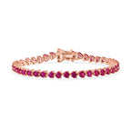 AAA Lab Grown Rosa Saphir Armband ca. 19 cm 925 Silber 750 Roségold Vermeil ca. 14.12 ct
