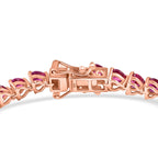 AAA Lab Grown Rosa Saphir Armband ca. 19 cm 925 Silber 750 Roségold Vermeil ca. 14.12 ct