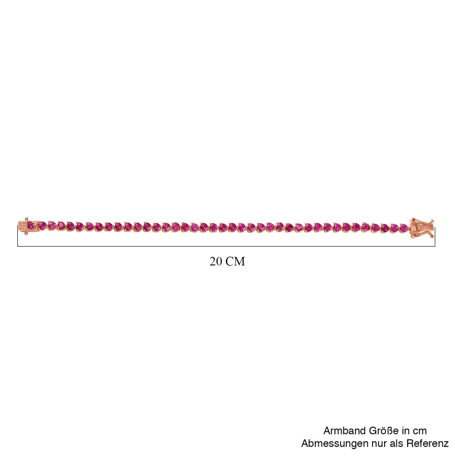 AAA Lab Grown Rosa Saphir Armband ca. 19 cm 925 Silber 750 Roségold Vermeil ca. 14.12 ct