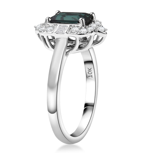LUXORO AAA Pirineu Lagoon Tourmaline, Weißer Diamant Ring 417 Gold (Größe 17.00)   (10-16 Werktage Lieferzeit) ca. 1,80 ct