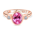 AAA Lab Grown Rosa Saphir, Lab Grown Diamant Ring 925 Silber 750 Roségold Vermeil (Größe 20.00) ca. 2.70 ct