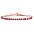AAA Lab Grown Rosa Saphir Armband ca. 20 cm 925 Silber 750 Roségold Vermeil ca. 15.18 ct