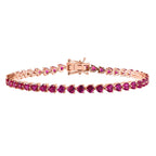 AAA Lab Grown Rosa Saphir Armband ca. 20 cm 925 Silber 750 Roségold Vermeil ca. 15.18 ct