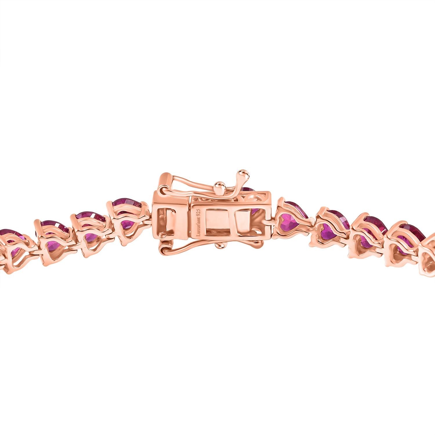 AAA Lab Grown Rosa Saphir Armband ca. 20 cm 925 Silber 750 Roségold Vermeil ca. 15.18 ct