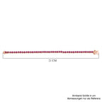 AAA Lab Grown Rosa Saphir Armband ca. 20 cm 925 Silber 750 Roségold Vermeil ca. 15.18 ct