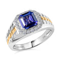 LUXURIANT DIAMOND - AAA Tansanit, Lab Grown Diamant Ring 417 Gold (Größe 18.00) ca. 3,20 ct