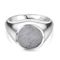 Muonionalusta Meteorit Ring 925 Silber rhodiniert (Größe 17.00) ca. 9.09 ct