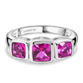 AAA Lab Grown Rosa Saphir Ring 925 Silber platiniert (Größe 17.00) ca. 2.94 ct
