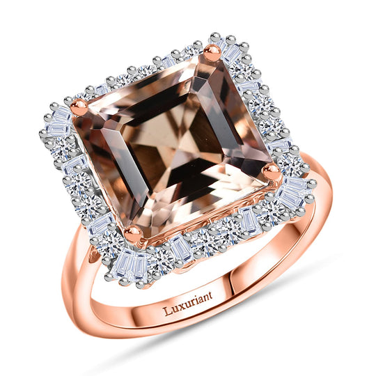 Luxuriant - AAA Morganit, Lab Grown Diamant AGI zertifiziert Ring 417 Gold (Größe 18.00) ca. 6.04 ct
