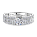 LUXURIANT SGL zertifizierter SI-GH Labor Diamant Ring, 925 Silber rhodiniert - 1 ct.