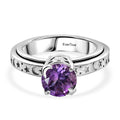 EVER TRUE AA Rose De France Amethyst Anti-Stress-Spinning-Ring Nickelfreies Messing (Größe 17.00) ca. 1.95 ct