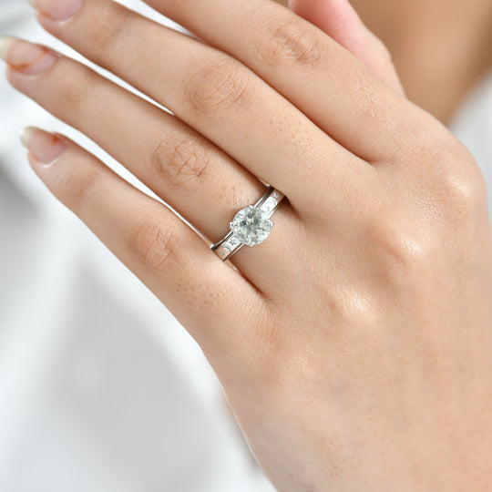 EVER TRUE AA Prasiolith Anti-Stress-Spinning-Ring Nickelfreies Messing (Größe 17.00) ca. 1.88 ct