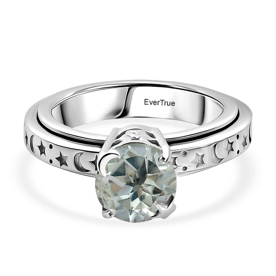 EVER TRUE AA Prasiolith Anti-Stress-Spinning-Ring Nickelfreies Messing (Größe 17.00) ca. 1.88 ct