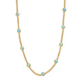 D'Joy AA Natürlicher, äthiopischer Welo Opal Halskette ca. 45 cm + 5 cm Extender, 925 Silber 750 Gelbgold Vermeil ca. 3,11 ct.