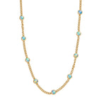 D'Joy AA Natürlicher, äthiopischer Welo Opal Halskette ca. 45 cm + 5 cm Extender, 925 Silber 750 Gelbgold Vermeil ca. 3,11 ct.