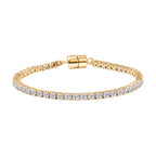 D'Joy Moissanit Armband ca. 18 cm 925 Silber 750 Gelbgold Vermeil ca. 4,95 ct.