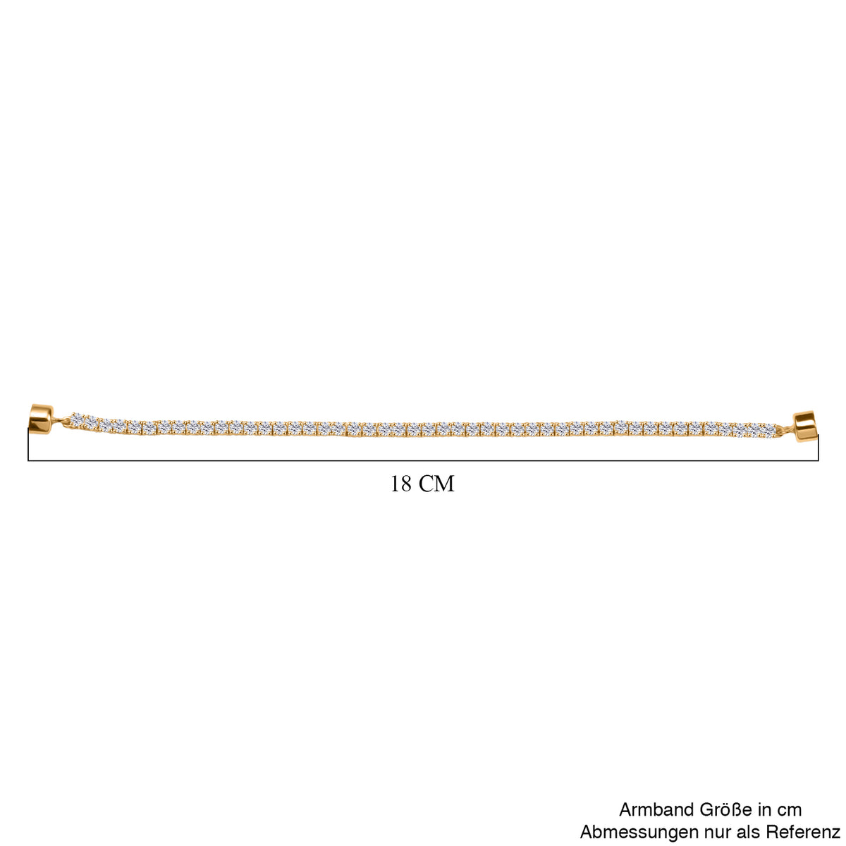 D'Joy Moissanit 18cm Armband, 925 Silber 750 Gelbgold Vermeil - 4,95 ct.
