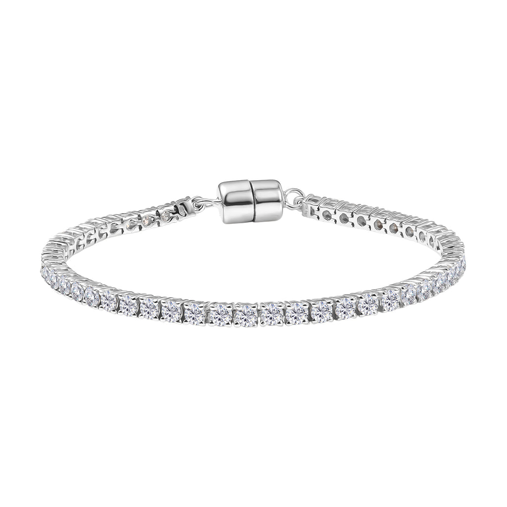 DAS GRÖßTE MOISSANIT ANGEBOT - D'Joy Moissanit Armband ca. 18 cm 925 Silber rhodiniert ca. 4.95 ct
