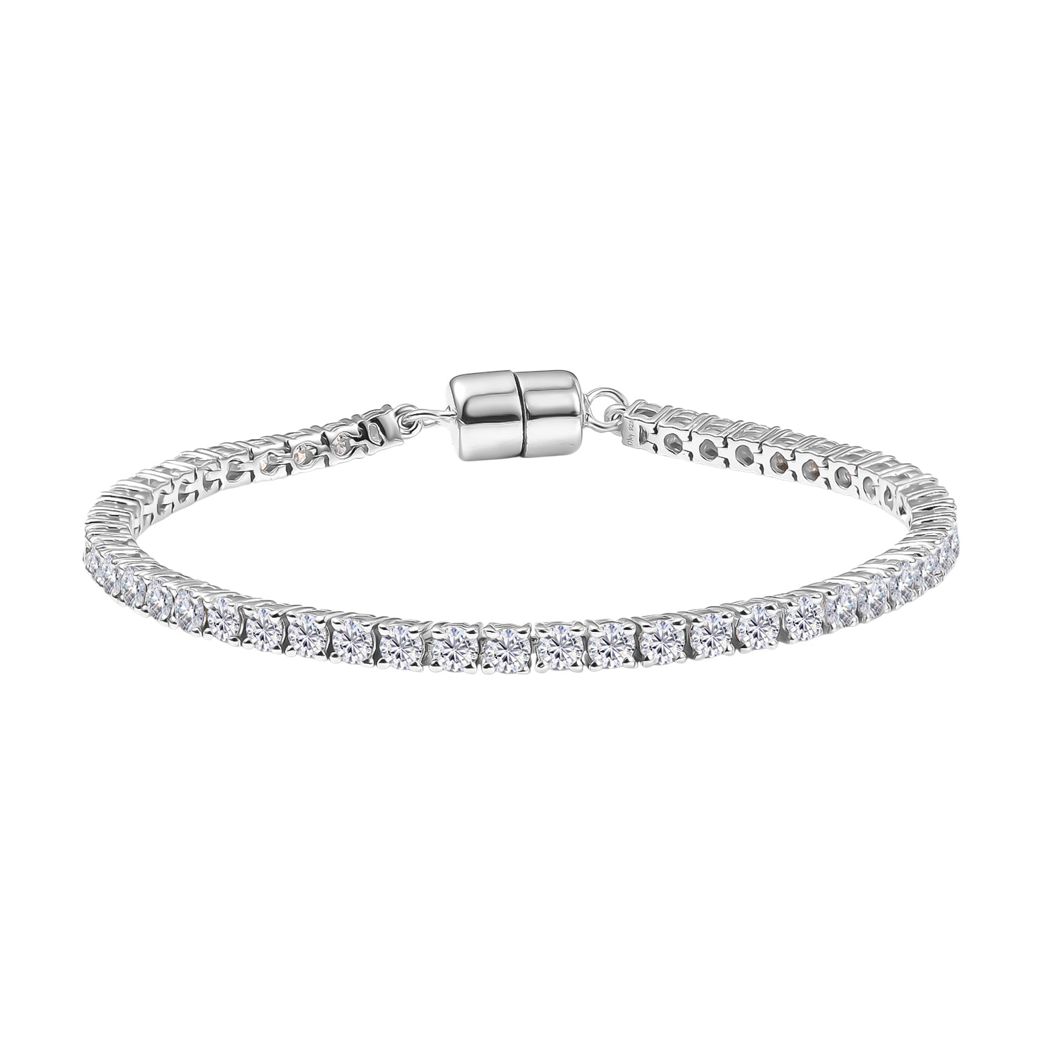 DAS GRÖßTE MOISSANIT ANGEBOT - D'Joy Moissanit Armband ca. 18 cm 925 Silber rhodiniert ca. 4.95 ct