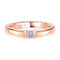 LUXURIANT VS-EF Labor Diamant Ring, 925 Silber 750 Roségold Vermeil - 0,20 ct.