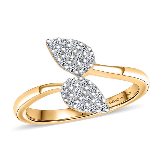 LUXURIANT DIAMOND - Lab Grown Diamant SI-GH Ring 925 Silber 750 Gelbgold Vermeil (Größe 21.00) ca. 0.25 ct