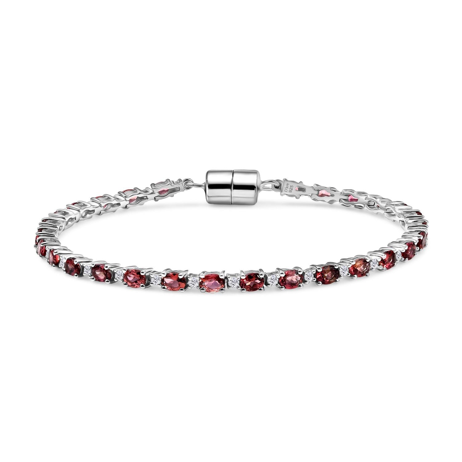 MÜNCHEN CLOSE OUT - D'Joy Cruzeiro Blush Turmalin, Moissanit Armband ca. 19 cm 925 Silber rhodiniert ca. 5.24 ct