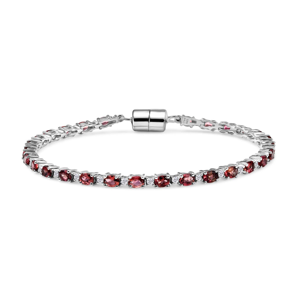 MÜNCHEN CLOSE OUT - D'Joy Cruzeiro Blush Turmalin, Moissanit Armband ca. 19 cm 925 Silber rhodiniert ca. 5.24 ct