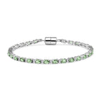 MÜNCHEN CLOSE OUT - D'Joy Tsavorite Granat, Moissanit Armband ca. 19 cm 925 Silber rhodiniert ca. 5.66 ct