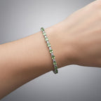 MÜNCHEN CLOSE OUT - D'Joy Tsavorite Granat, Moissanit Armband ca. 19 cm 925 Silber rhodiniert ca. 5.66 ct