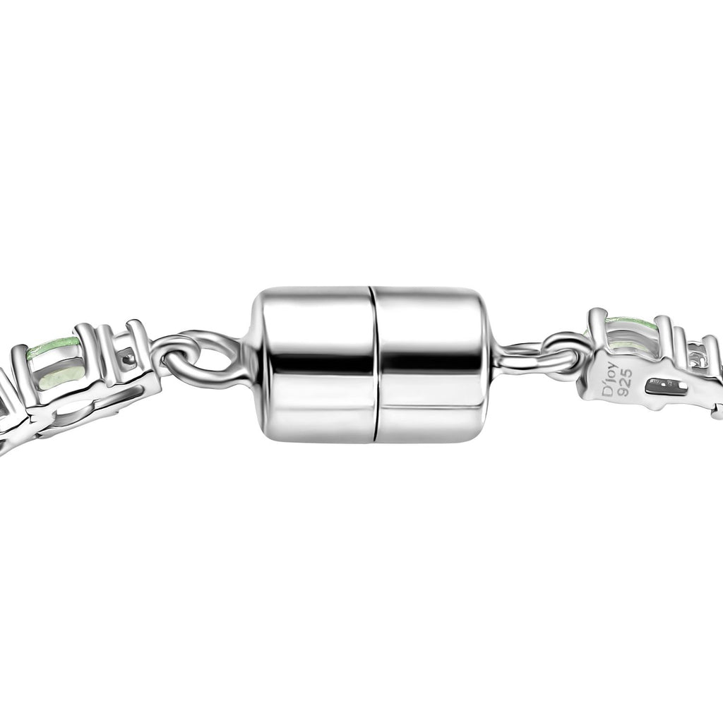 MÜNCHEN CLOSE OUT - D'Joy Tsavorite Granat, Moissanit Armband ca. 19 cm 925 Silber rhodiniert ca. 5.66 ct
