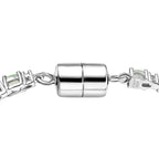MÜNCHEN CLOSE OUT - D'Joy Tsavorite Granat, Moissanit Armband ca. 19 cm 925 Silber rhodiniert ca. 5.66 ct
