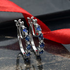 D'Joy Ceylon-Saphir, Moissanit Ohrringe 925 Silber rhodiniert ca. 2.08 ct