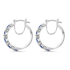 D'Joy Ceylon-Saphir, Moissanit Ohrringe 925 Silber rhodiniert ca. 2.08 ct